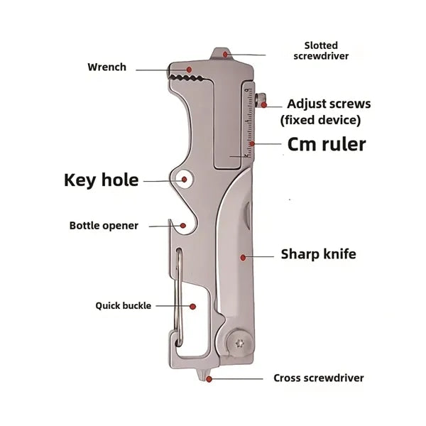 8-in-1 Stainless Steel EDC Multitool Knife