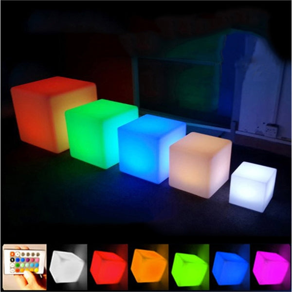 Flashing Luminous Fluorescent Cube Stool Chair Show Rack