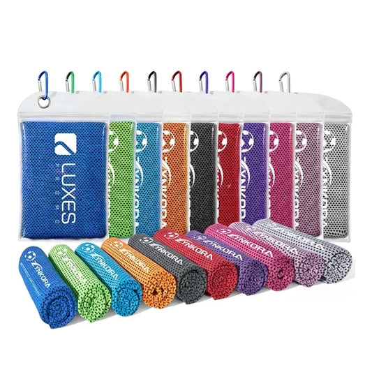Cooling Sports Towel with Mesh Pouch & Clip