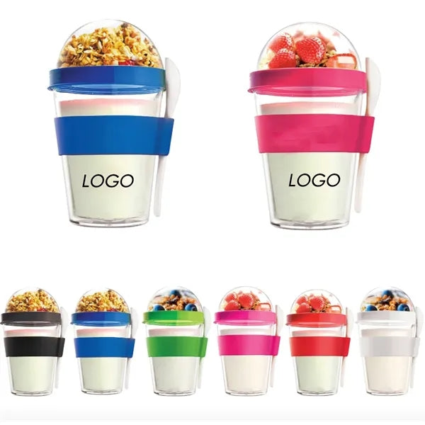 Double Wall Yogurt Cup With Lid and Spoon