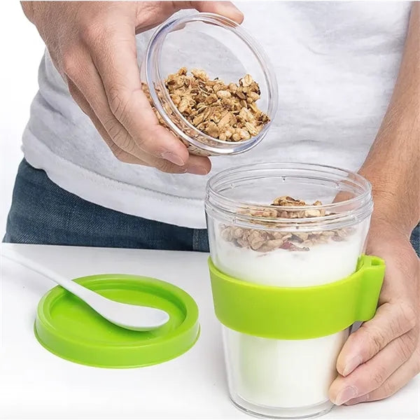 Double Wall Yogurt Cup With Lid and Spoon