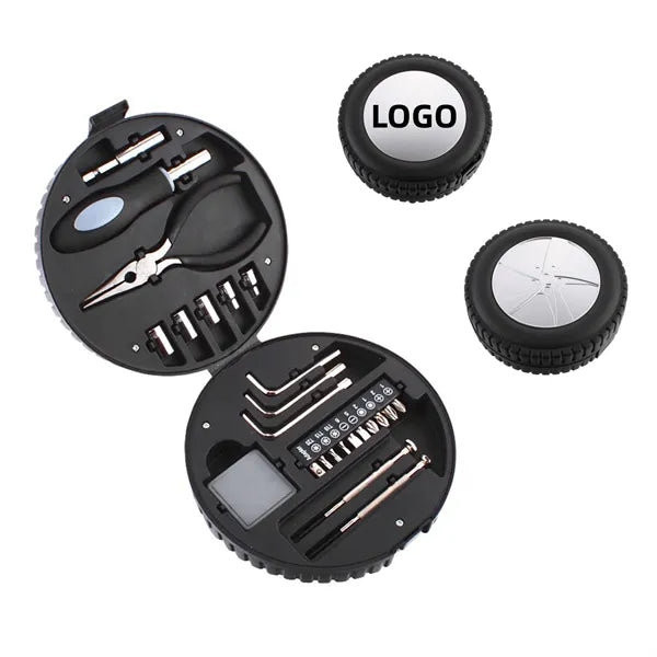 Tire-Designed Emergency Tool Set (24-Piece)