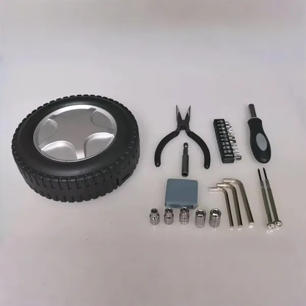 Tire-Designed Emergency Tool Set (24-Piece)