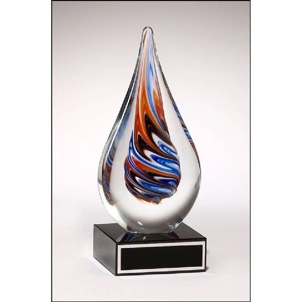 Teardropshaped art glass award 2 7/8 x 7.5