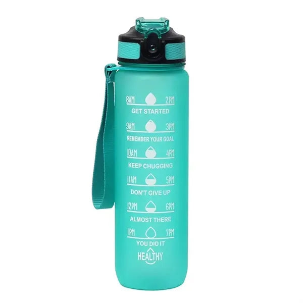 32 Oz. Water Bottles with Times to Drink and Straw