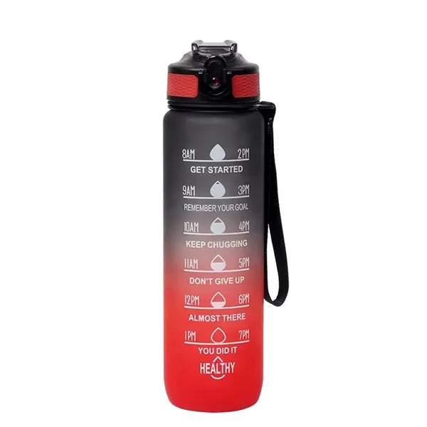 32 Oz. Water Bottles with Times to Drink and Straw