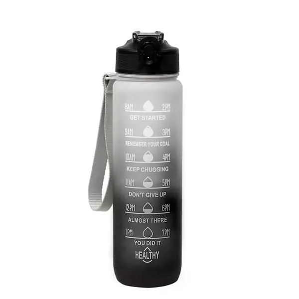 32 Oz. Water Bottles with Times to Drink and Straw