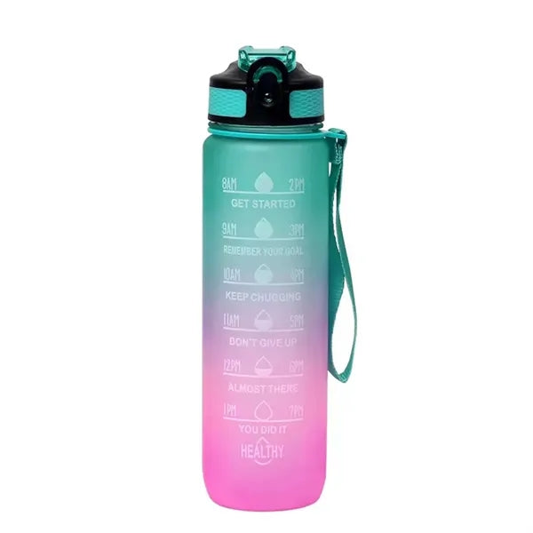 32 Oz. Water Bottles with Times to Drink and Straw