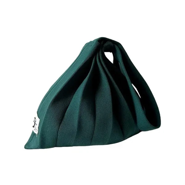 Color-Blocked Crinkle-Knit Foldable Tote