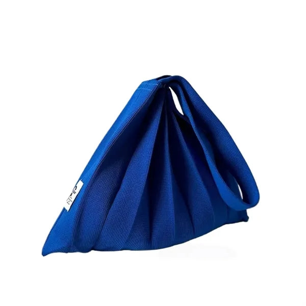 Color-Blocked Crinkle-Knit Foldable Tote
