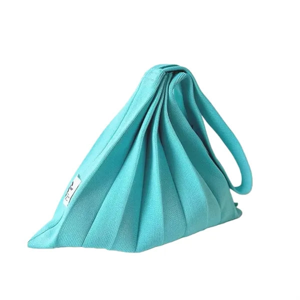 Color-Blocked Crinkle-Knit Foldable Tote