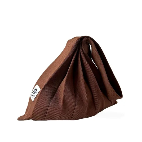 Color-Blocked Crinkle-Knit Foldable Tote