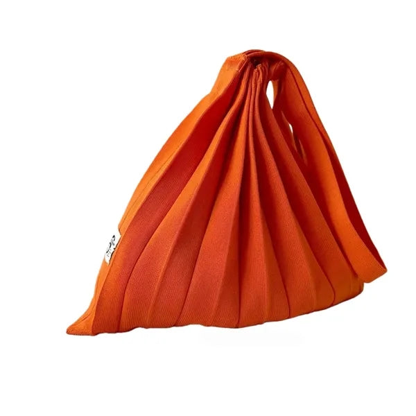 Color-Blocked Crinkle-Knit Foldable Tote
