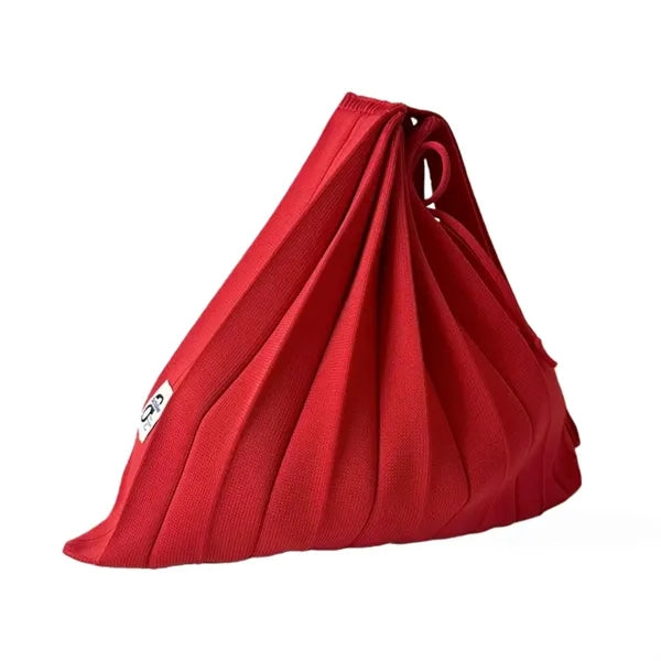 Color-Blocked Crinkle-Knit Foldable Tote