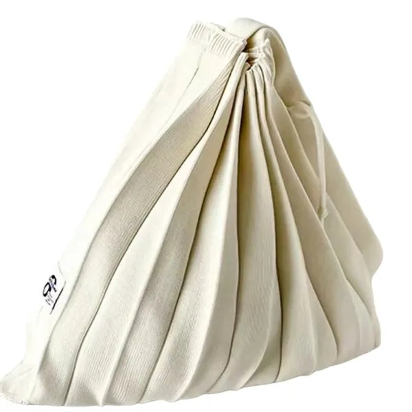Color-Blocked Crinkle-Knit Foldable Tote