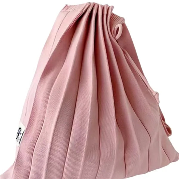 Color-Blocked Crinkle-Knit Foldable Tote