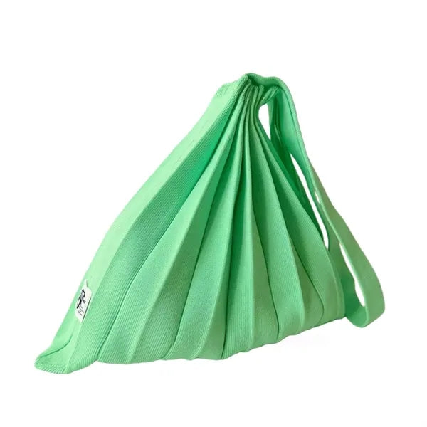 Color-Blocked Crinkle-Knit Foldable Tote