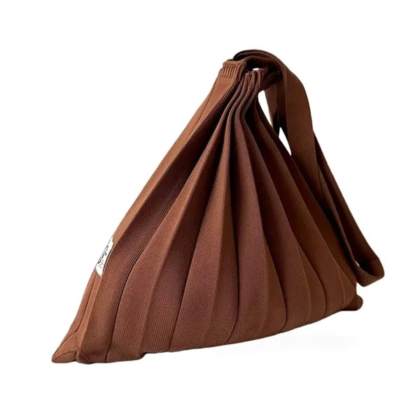 Color-Blocked Crinkle-Knit Foldable Tote