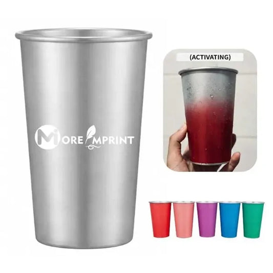 16oz Eco Friendly Cold Activated Color Changing Aluminum Cup