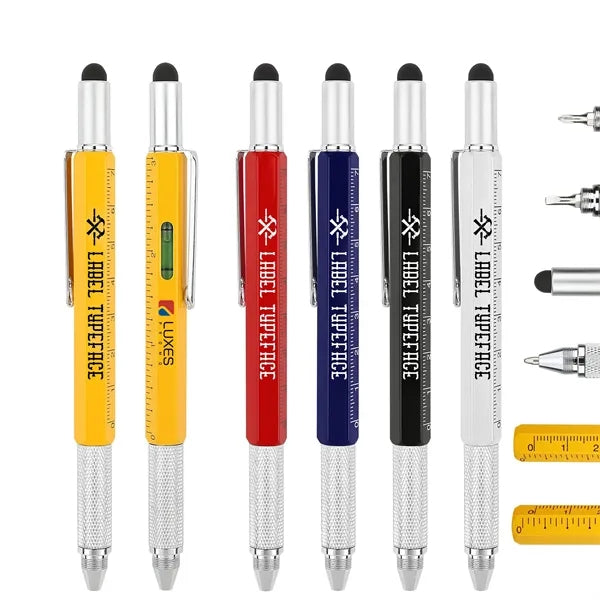6-in-1 Tool Pen-Stylus, Ruler, Level & Screwdriver