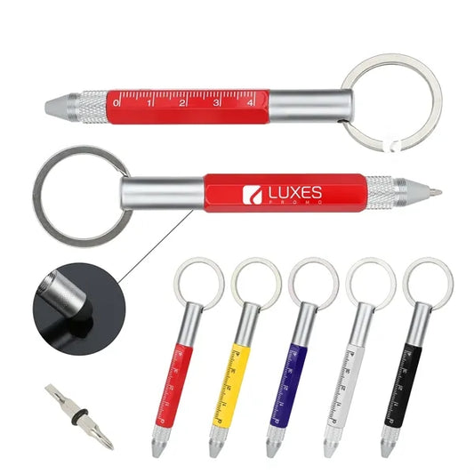 Mini Tool Pen Keychain-Ruler, Stylus & Screwdrivers