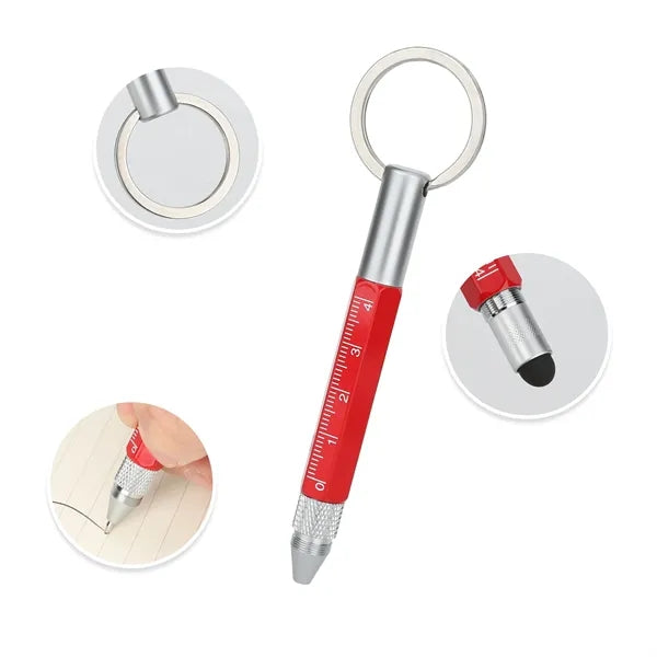 Mini Tool Pen Keychain-Ruler, Stylus & Screwdrivers