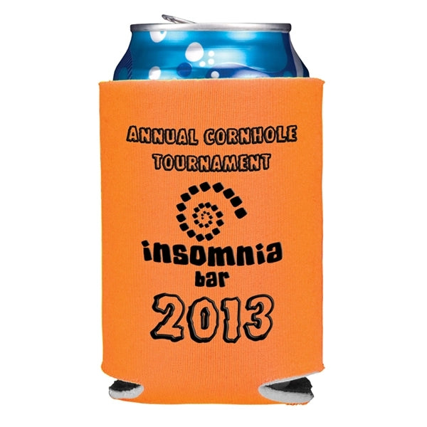 Folding Foam Can Cooler 1 side imprint