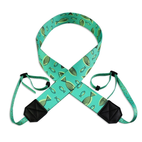 Polyester and Leather Cut logo Camera Straps