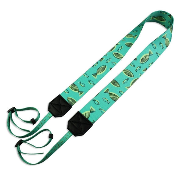 Polyester and Leather Cut logo Camera Straps