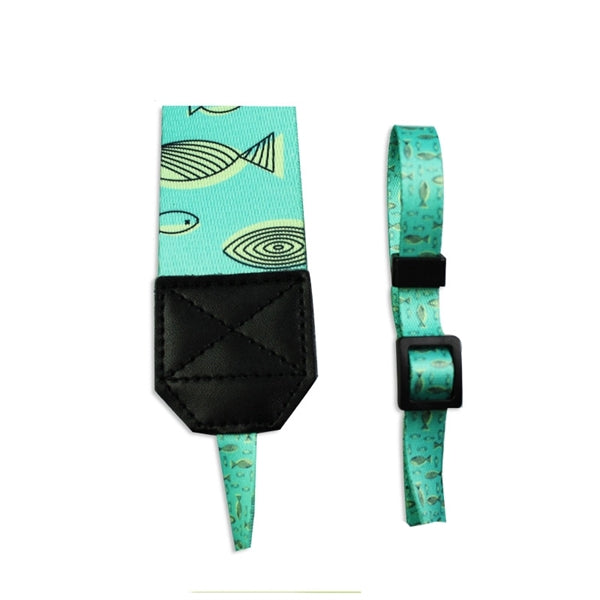 Polyester and Leather Cut logo Camera Straps
