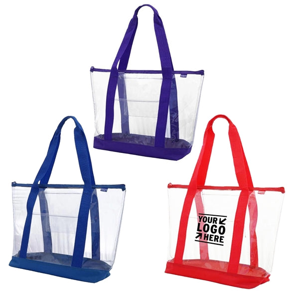 Clear Casual Zippered Boat Tote Security Work Bag