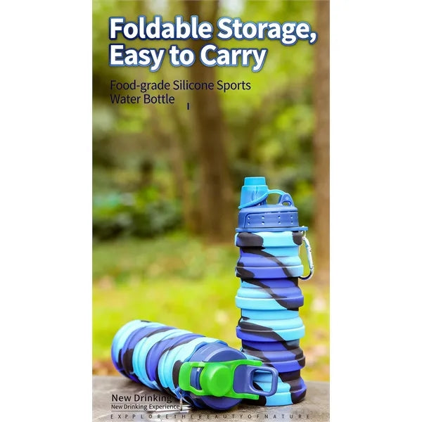 17Oz Collapsible Silicone Water Cup with Carabiner