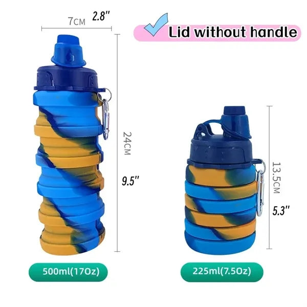 17Oz Collapsible Silicone Water Cup with Carabiner