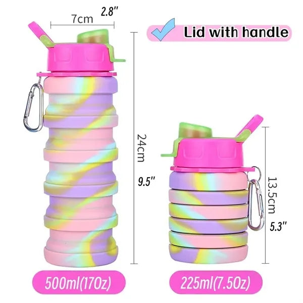 17Oz Collapsible Silicone Water Cup with Carabiner
