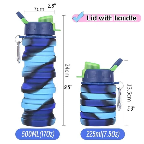 17Oz Collapsible Silicone Water Cup with Carabiner