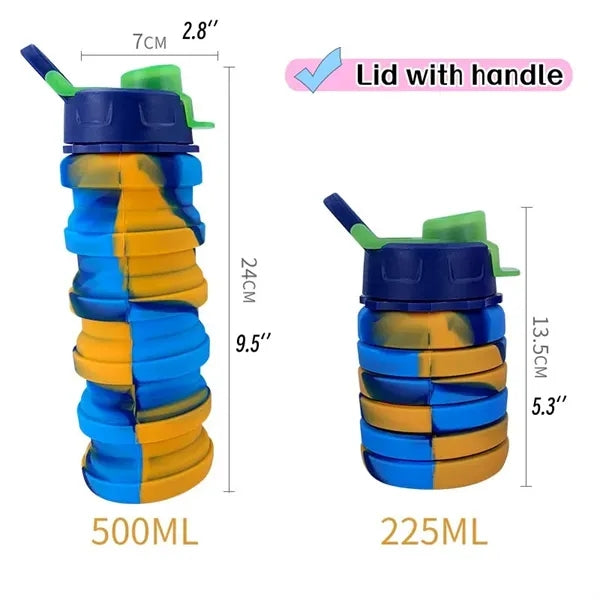 17Oz Collapsible Silicone Water Cup with Carabiner
