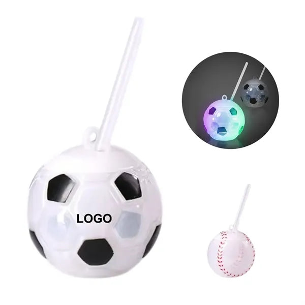 17oz LED Light-Up Sports Soccer Drink Cups with Straw