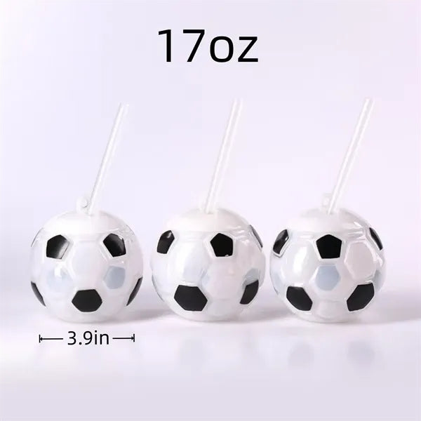 17oz LED Light-Up Sports Soccer Drink Cups with Straw
