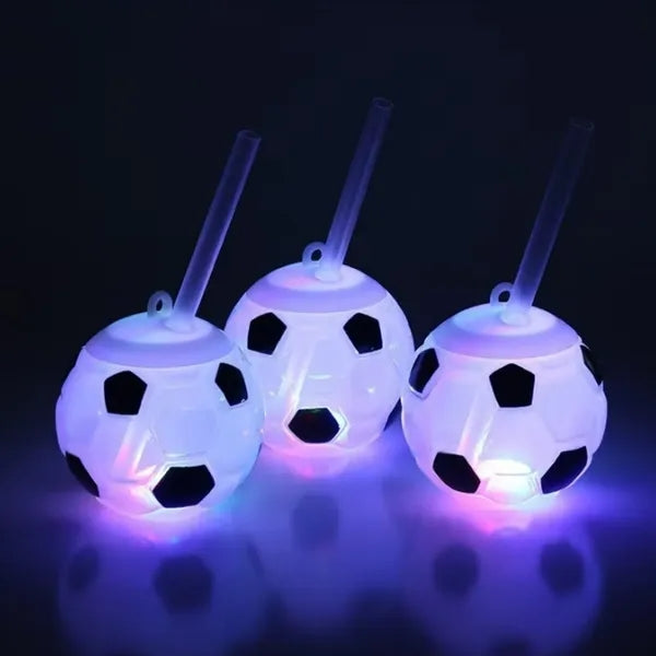 17oz LED Light-Up Sports Soccer Drink Cups with Straw