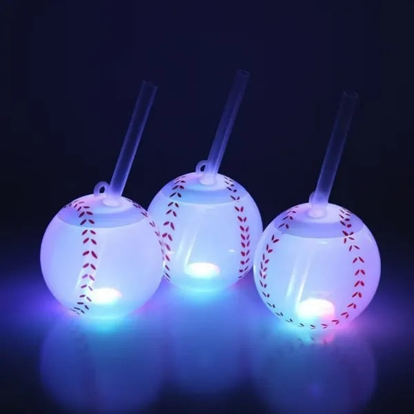 17oz LED Light-Up Sports Soccer Drink Cups with Straw
