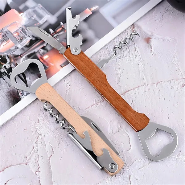 Wood Handle Stainless Steel Wine Opener