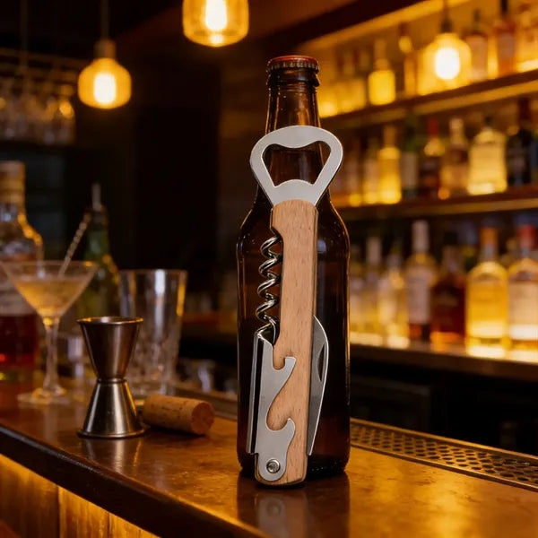 Wood Handle Stainless Steel Wine Opener