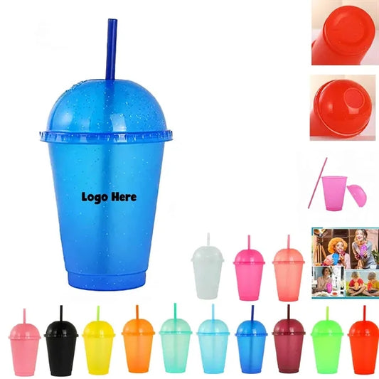 16Oz Sparkling Glitter Cups With Dome Lids