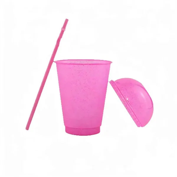 16Oz Sparkling Glitter Cups With Dome Lids