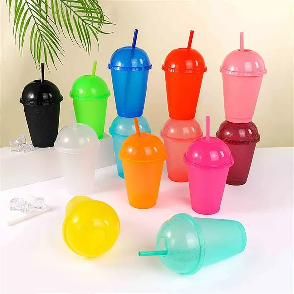 16Oz Sparkling Glitter Cups With Dome Lids