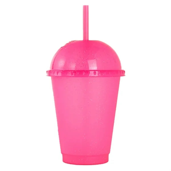 16Oz Sparkling Glitter Cups With Dome Lids