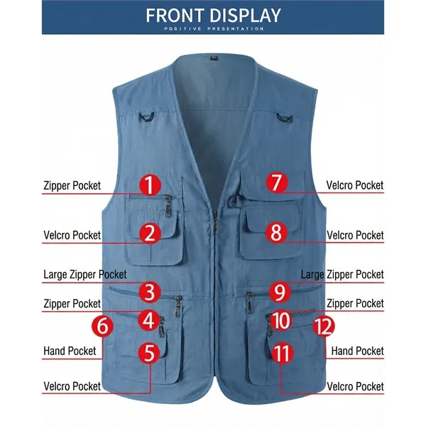 Unisex Fishing Utility Shooting Safari Travel Vest
