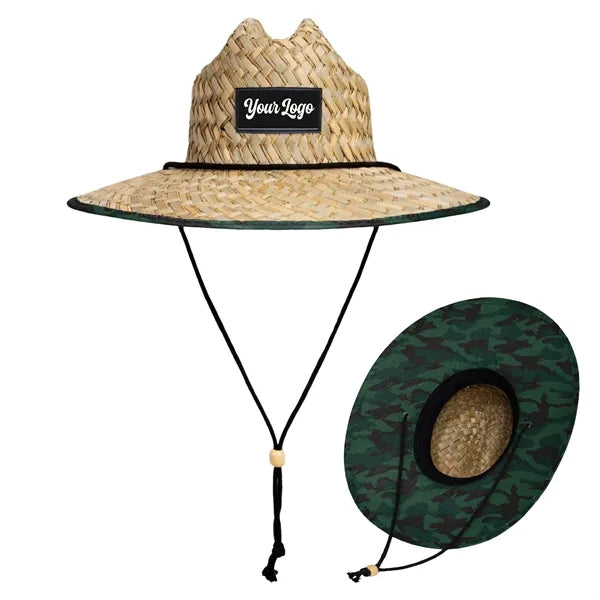 Sublimated Straw Hat with Wide Brim