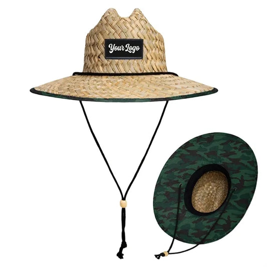 Sublimated Straw Hat with Wide Brim