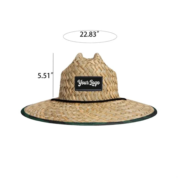 Sublimated Straw Hat with Wide Brim
